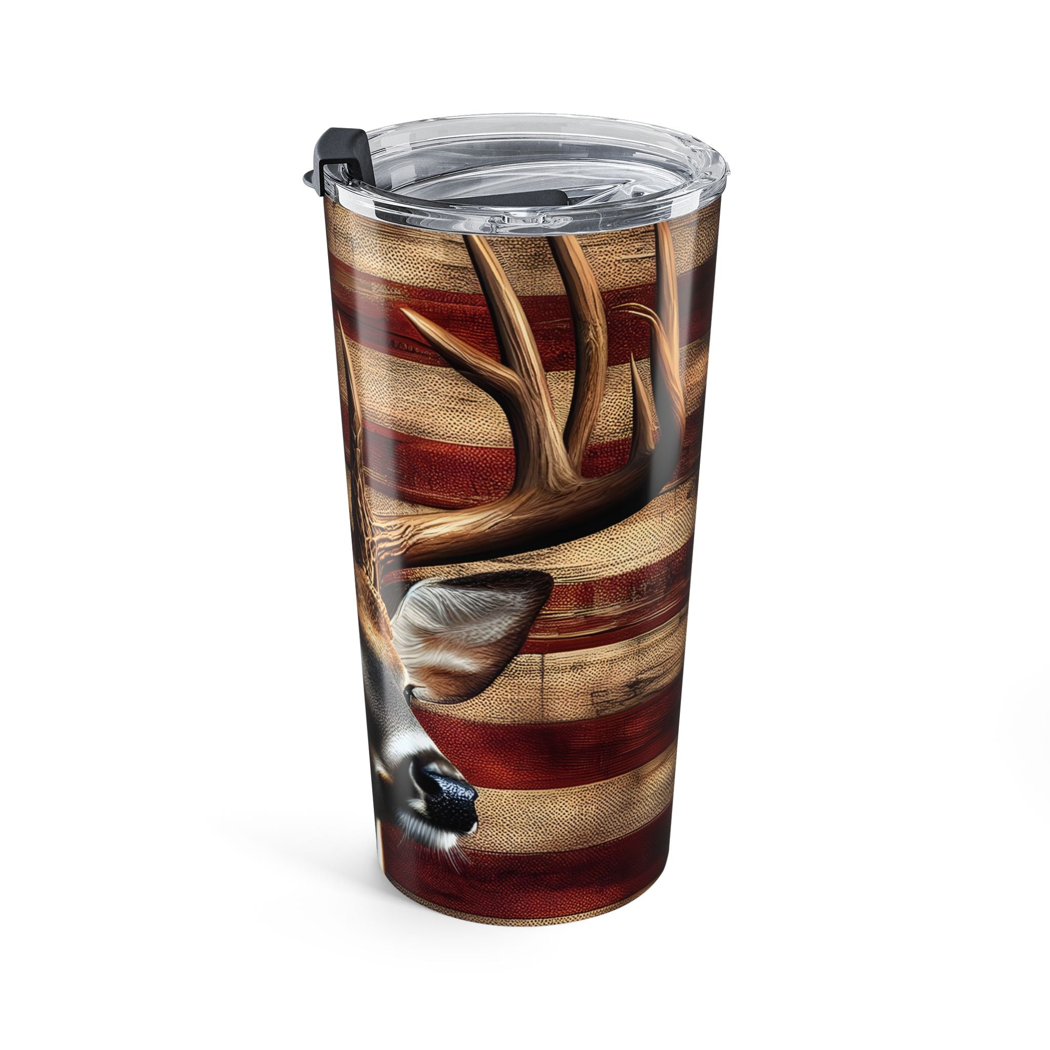 Patriotic Deer Design Tumbler 20oz – Perfect for Outdoor Enthusiasts