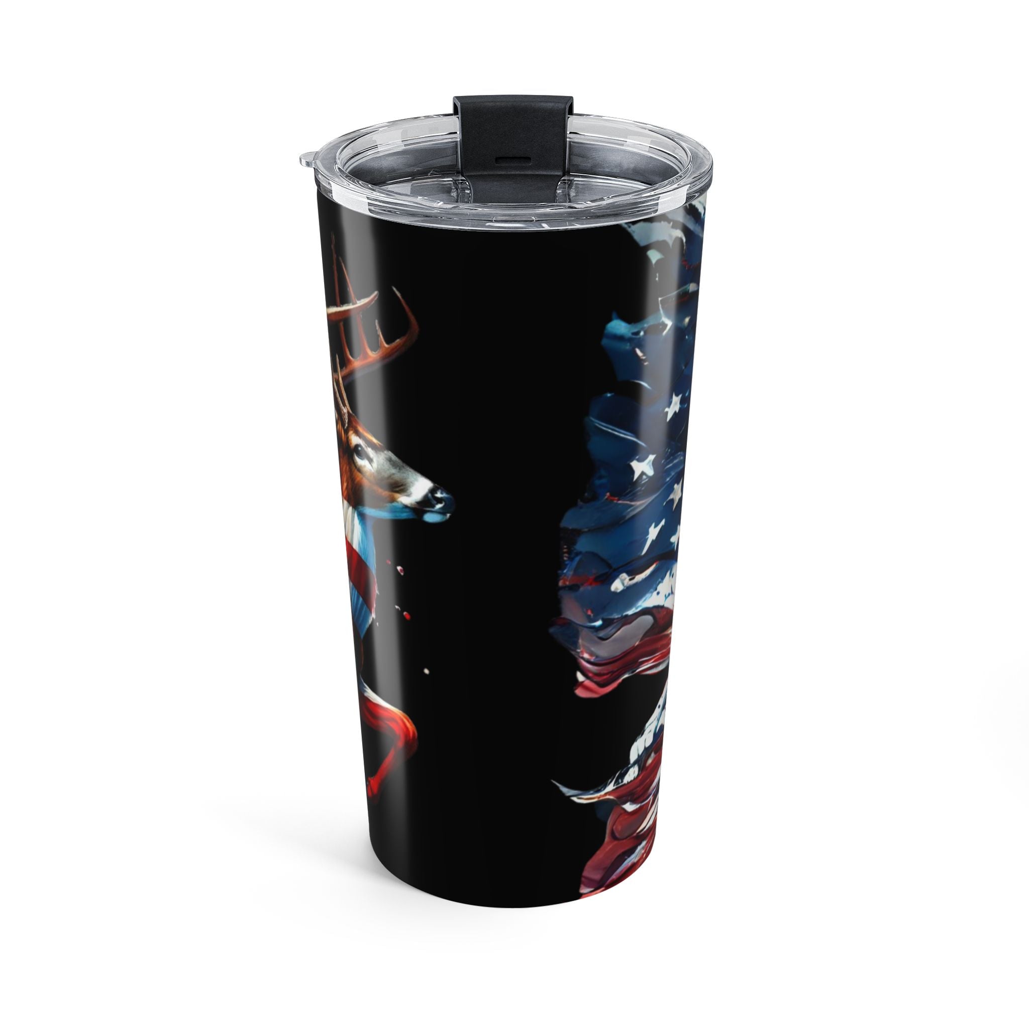 20oz Patriotic Buck/American Flag Stainless Steel Tumbler - USA Travel Cup