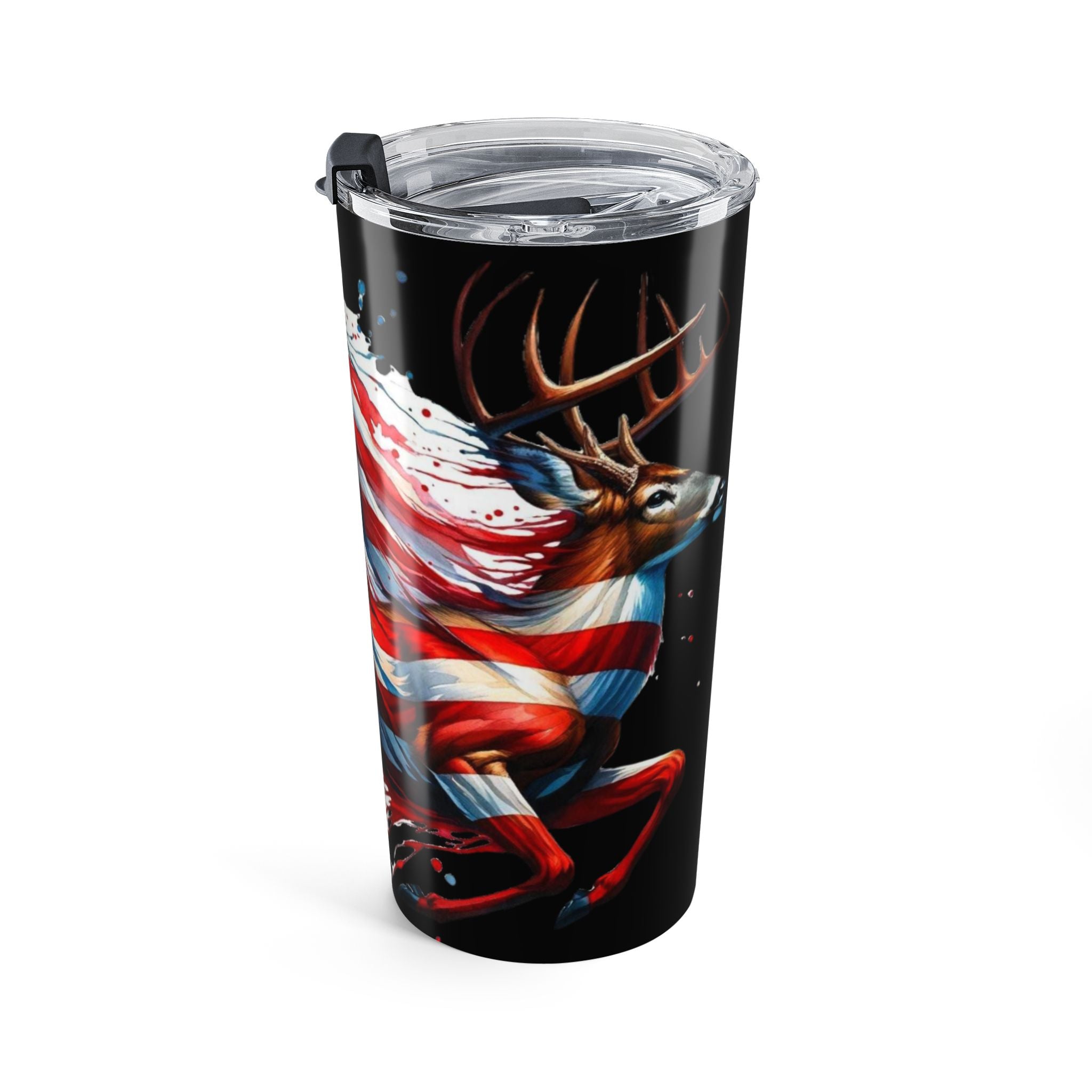 20oz Patriotic Buck/American Flag Stainless Steel Tumbler - USA Travel Cup